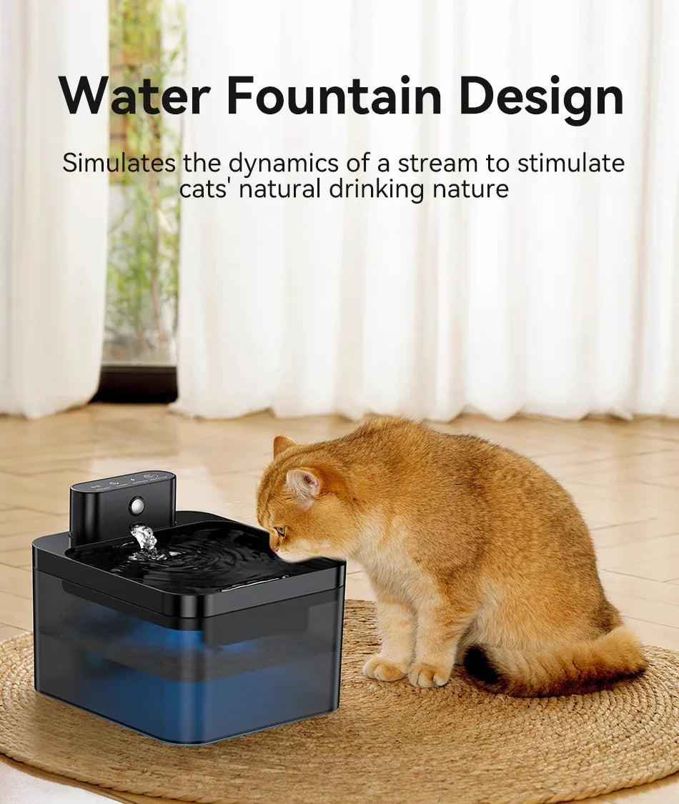 ROJECO Wireless Automatic Cat Water Fountain Pet Dispenser - BarkHatch