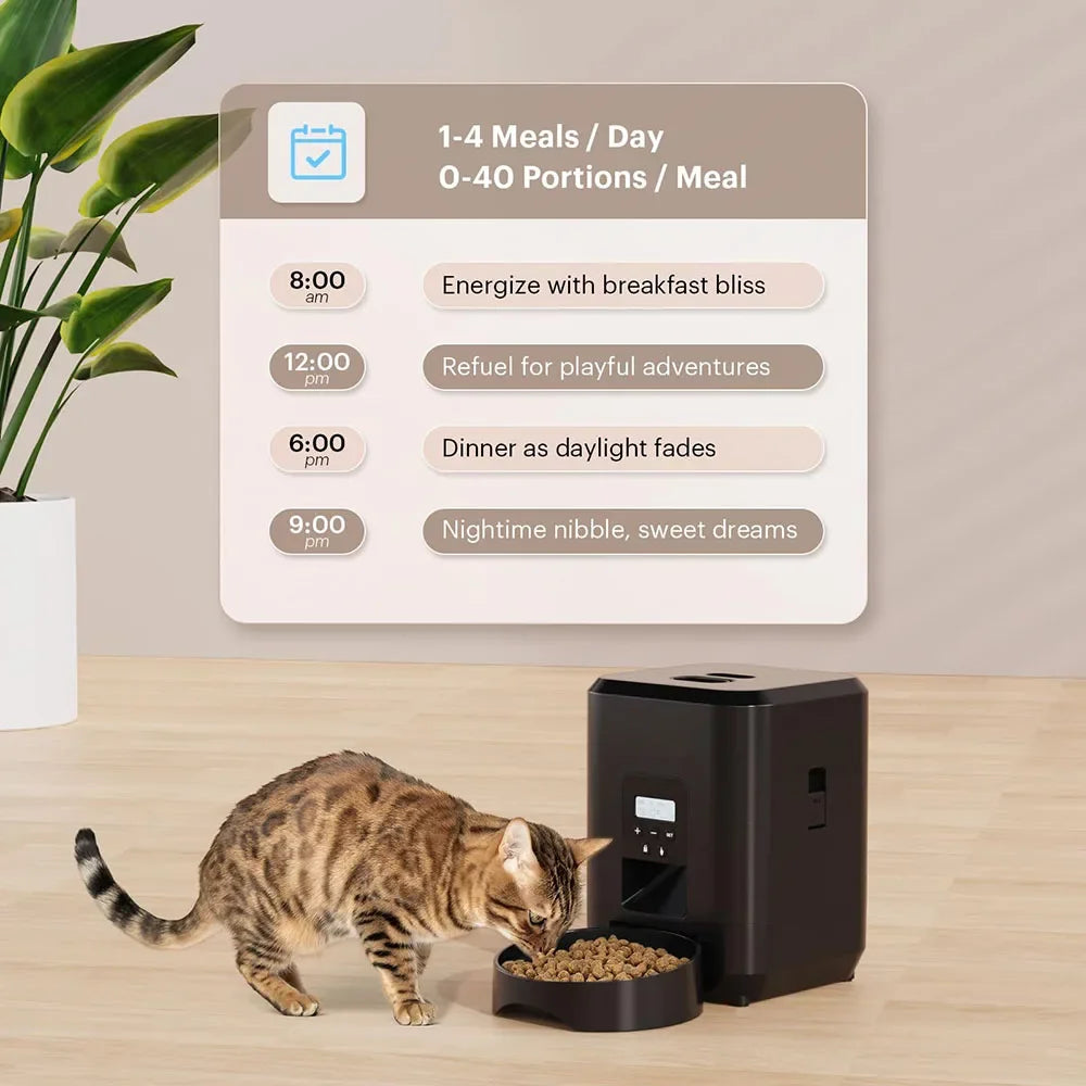 Smart Automatic Pet Feeder LCD Display Timed Food Dispenser Cats Dogs - BarkHatch