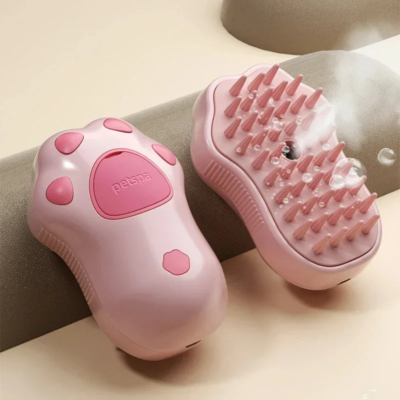 3-in-1 Steamy Pet Brush Spray Massage Self-Cleaning Dogs Cats - BarkHatch