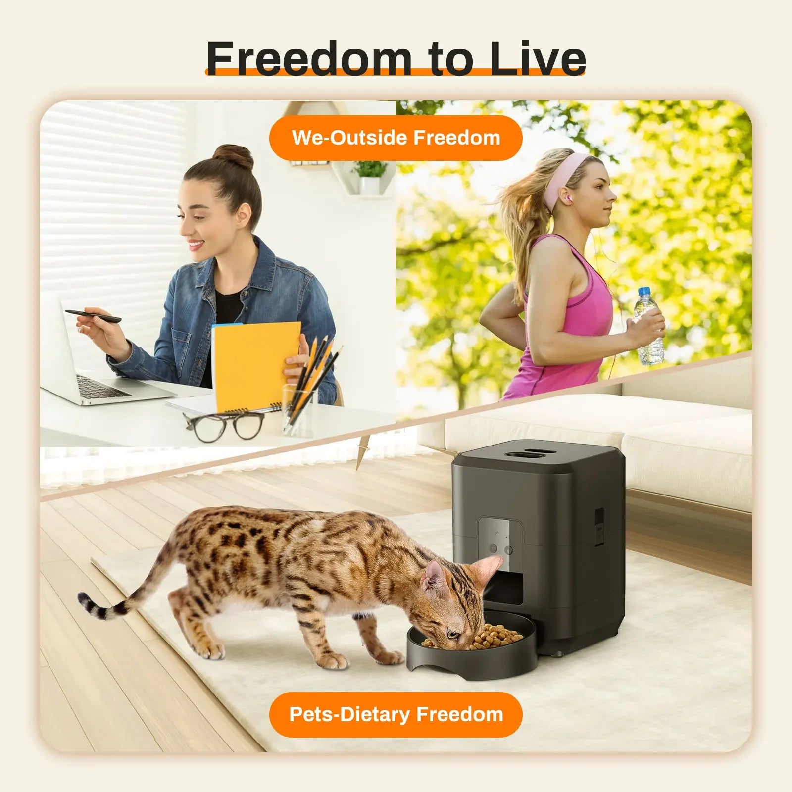 Smart Automatic Pet Feeder LCD Display Timed Food Dispenser Cats Dogs - BarkHatch