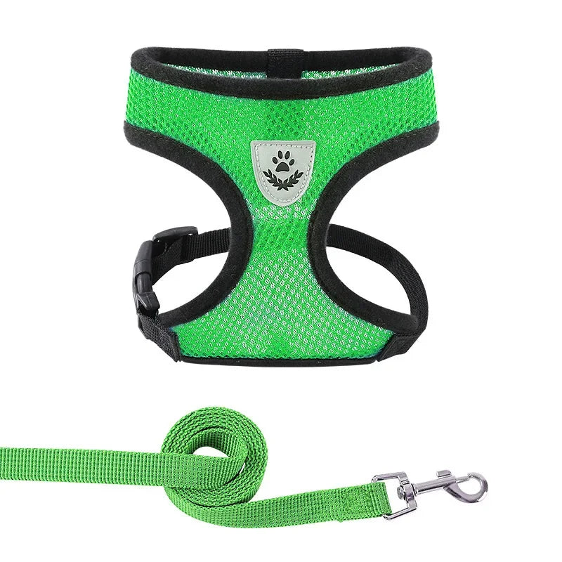 Breathable Mesh Pet Harness Reflective Leash Adjustable Small Dogs Cats - BarkHatch