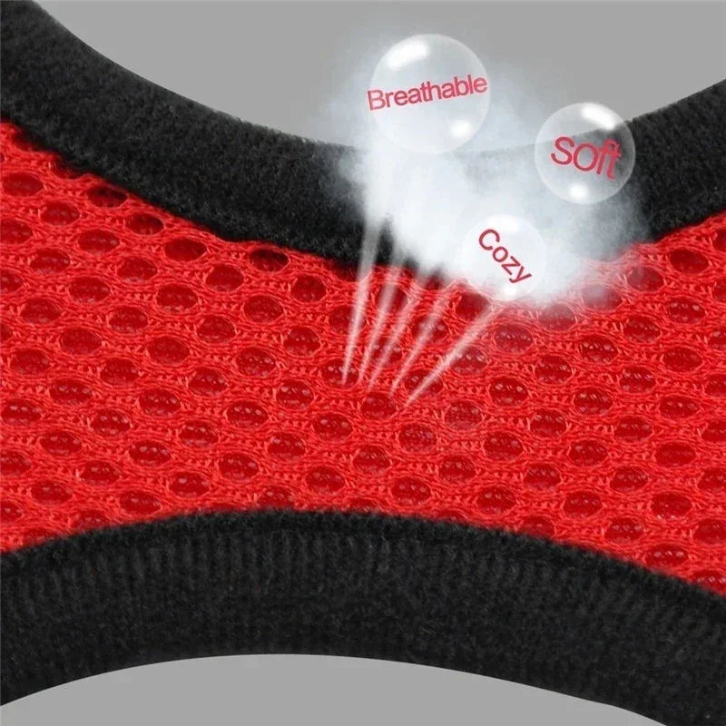 Breathable Mesh Pet Harness Reflective Leash Adjustable Small Dogs Cats - BarkHatch