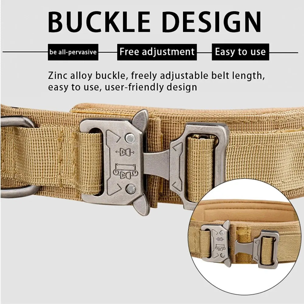 Outdoor Tactical Dog Collar With Metal Buckle Nylon Large - BarkHatch