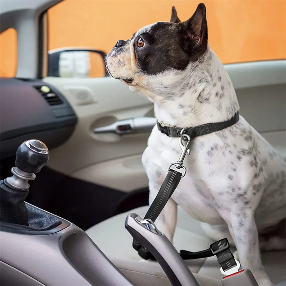 Adjustable Dog Car Seat Belt Harness Reflective Nylon - BarkHatch