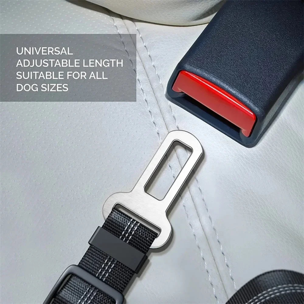 Adjustable Dog Car Seat Belt Harness Reflective Nylon - BarkHatch