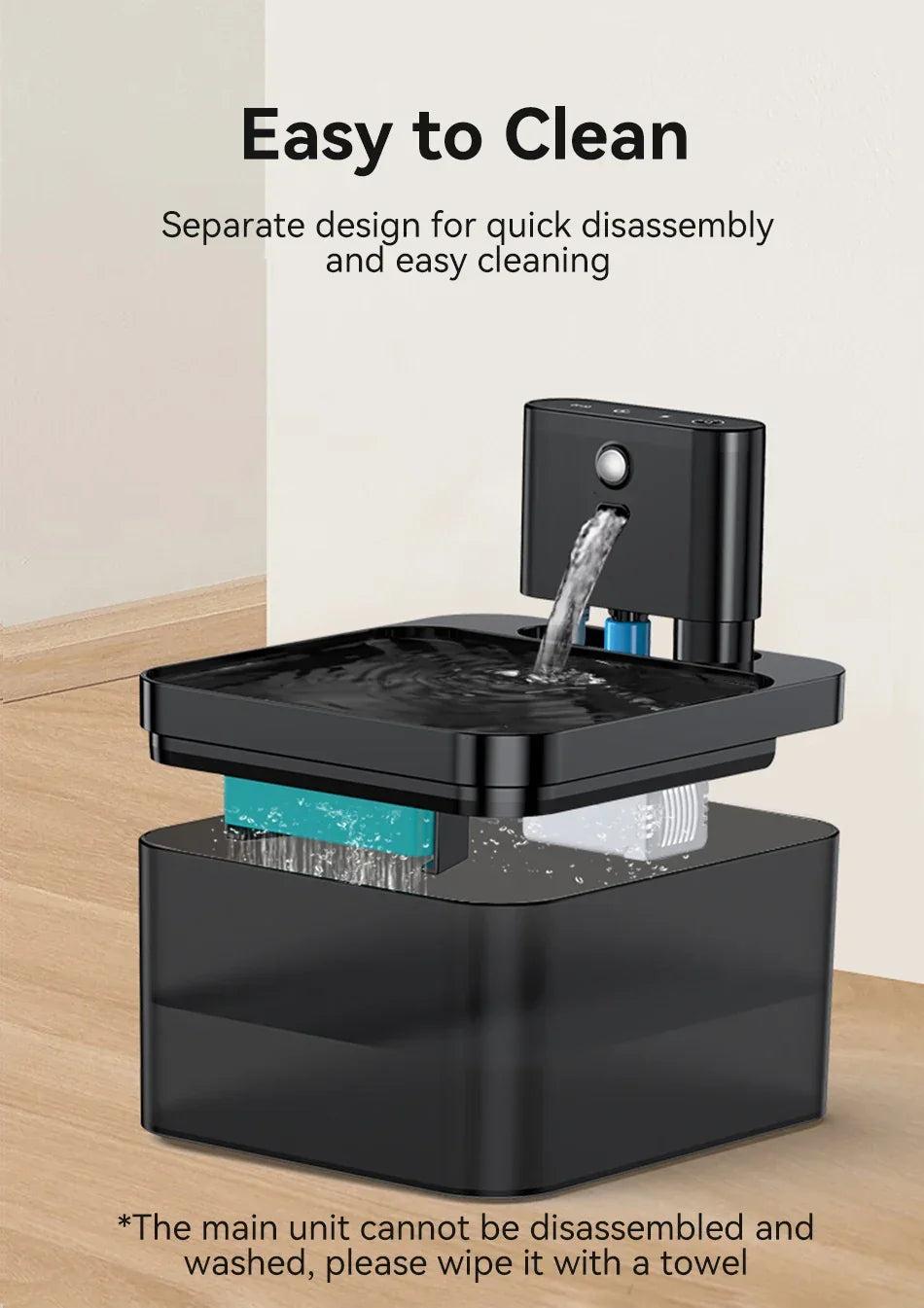 ROJECO Wireless Automatic Cat Water Fountain Pet Dispenser - BarkHatch