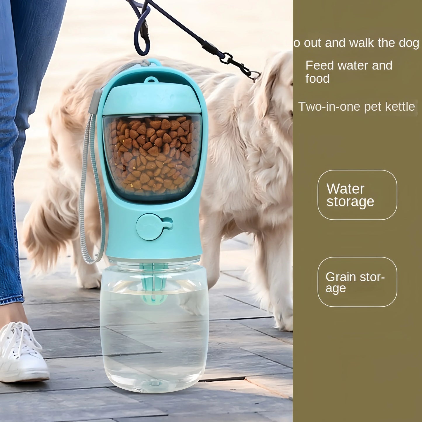 Portable Dog And Cat Water Bottle With Food Storage - BarkHatch