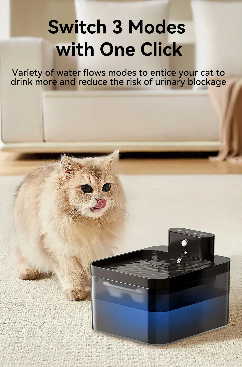 ROJECO Wireless Automatic Cat Water Fountain Pet Dispenser - BarkHatch