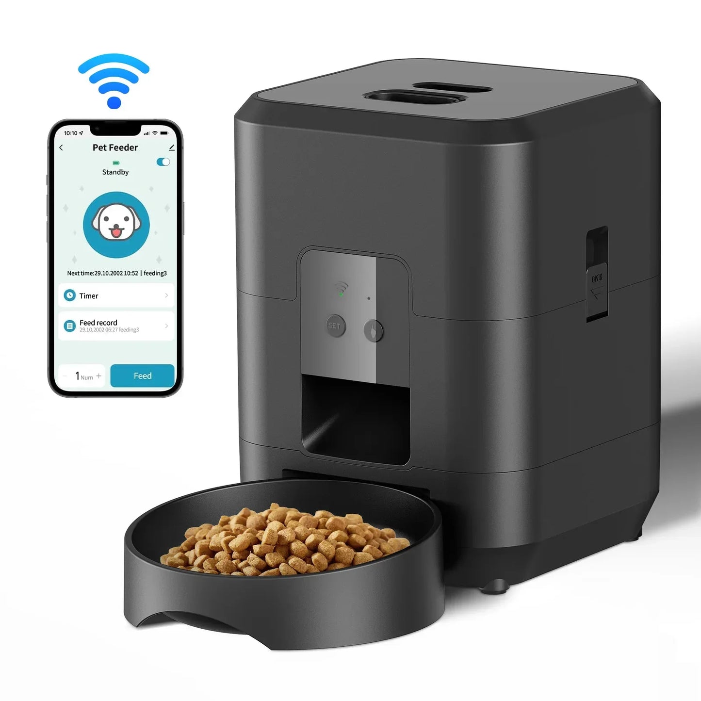 Smart Automatic Pet Feeder LCD Display Timed Food Dispenser Cats Dogs - BarkHatch