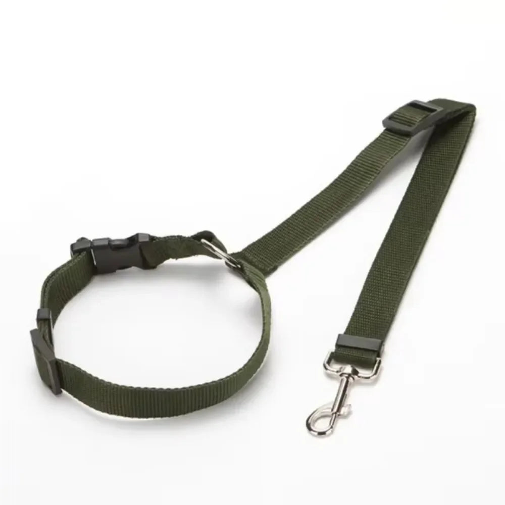 Solid Color Two In One Pet Car Seat Belt Nylon Leash - BarkHatch