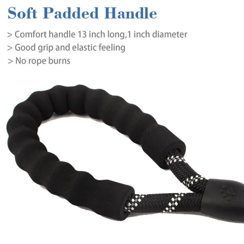 Reflective Dog Leash With Padded Handle And Heavy Duty Rope - BarkHatch