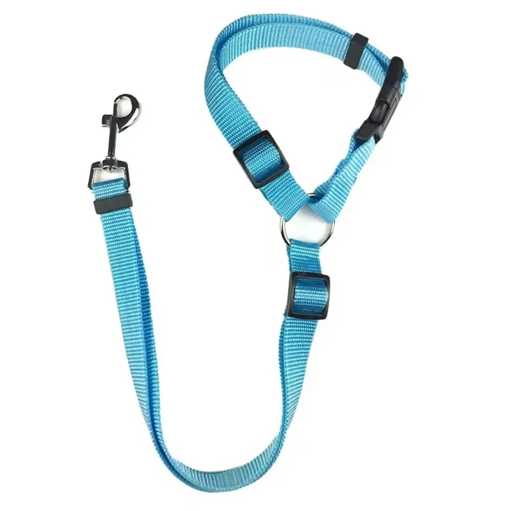 Solid Color Two In One Pet Car Seat Belt Nylon Leash - BarkHatch