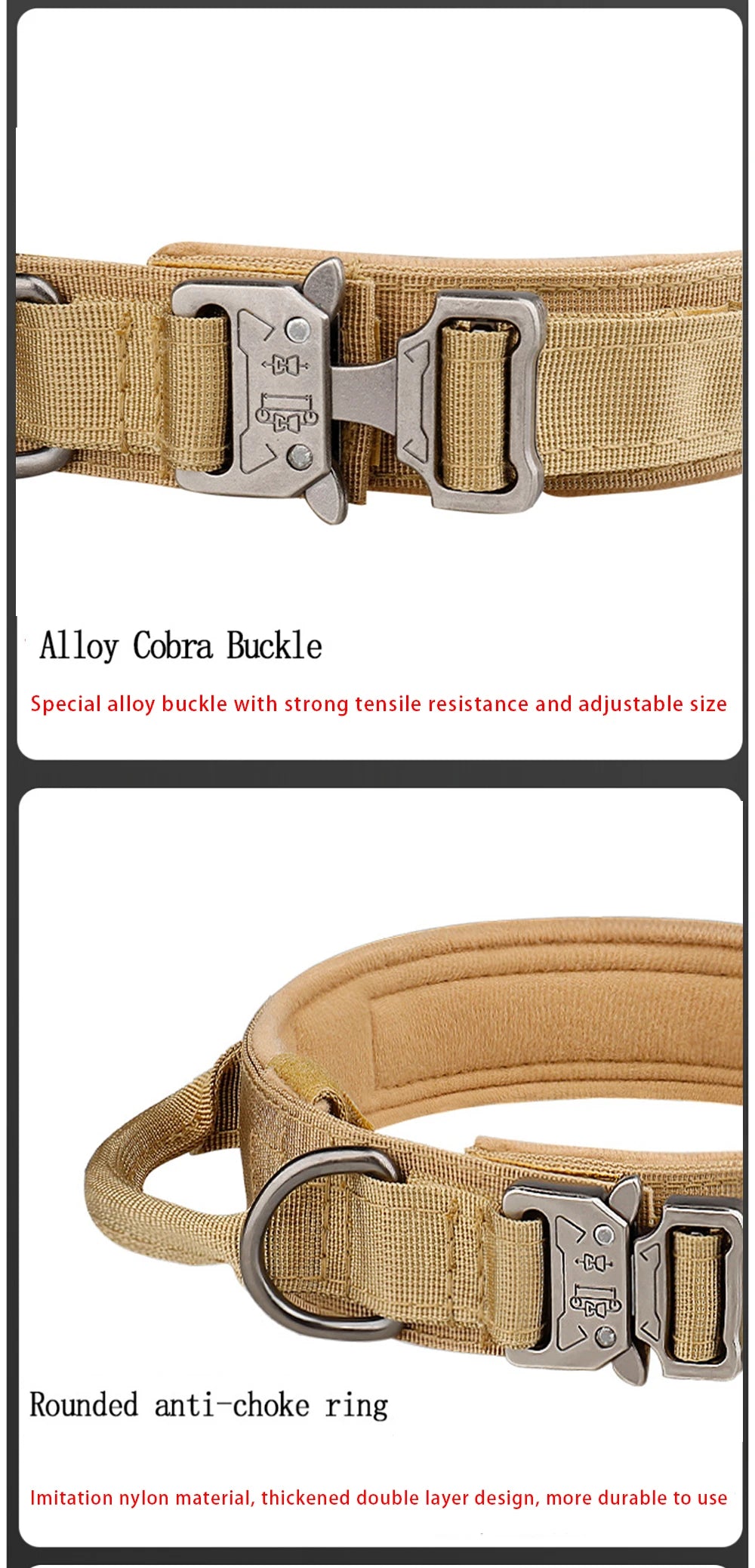 Outdoor Tactical Dog Collar With Metal Buckle Nylon Large - BarkHatch